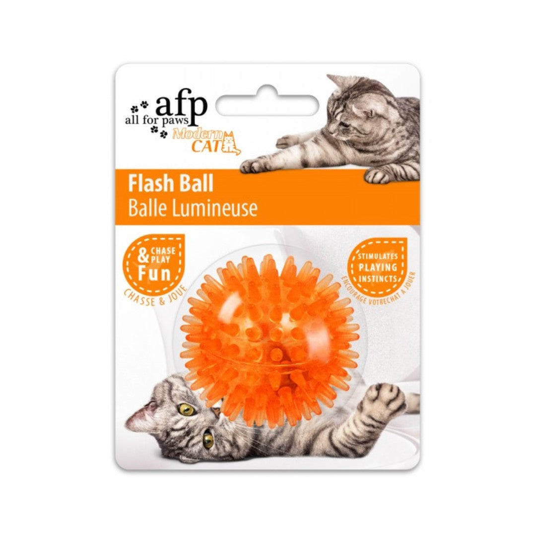 The All For Paws Flash Ball Cat Toy is enjoyable and stimulating for pets and their owners Orange Color.