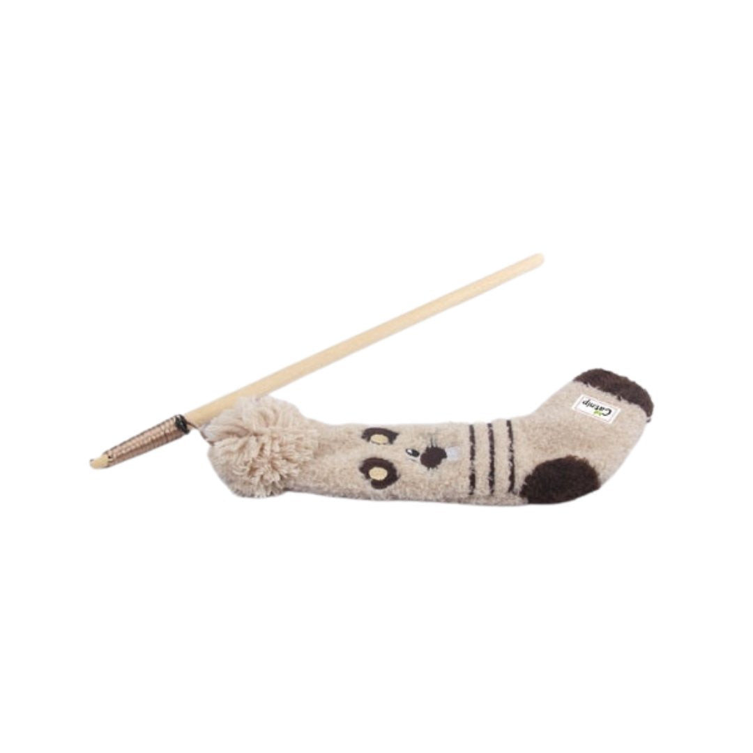 All For Paws Sock Cuddler is a Mouse Cat Wand shaped like a sock! Your furry friend will love playing with it. It comes with a catnip inside for added fun - Flat.