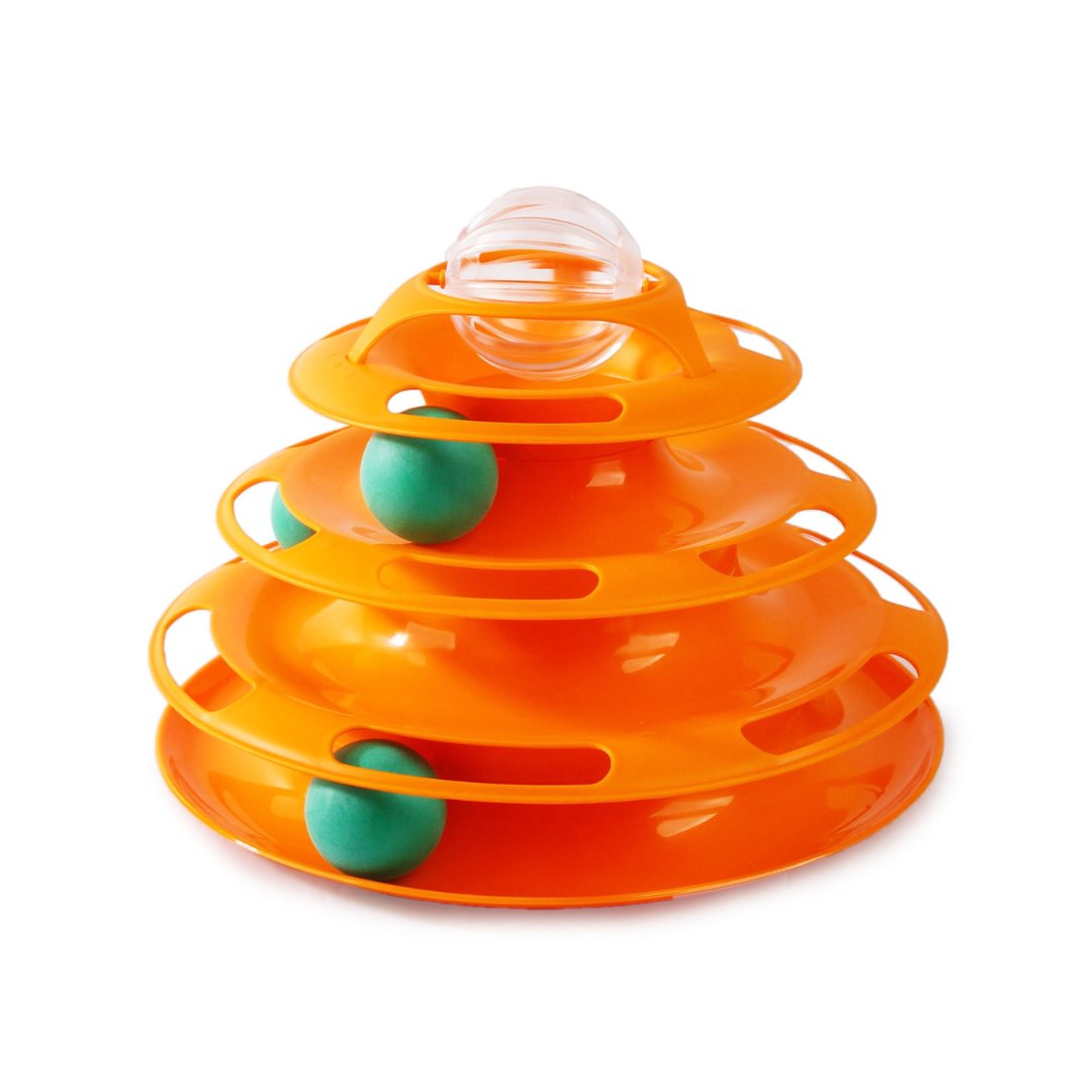 The All For Paws Tower of Tracks Cat Toy is designed to keep your furry friend mentally sharp, engaged, and entertained by stimulating their instincts -Full.