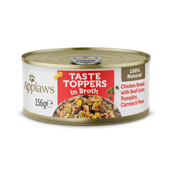 Applaws Taste Toppers in Broth Chicken with Beef Wet Dog Food