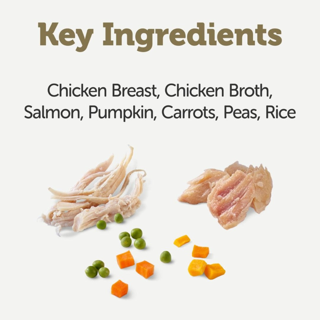 Applaws Taste Toppers in Broth Chicken with Salmon and Vegetables Wet Dog Food - ingredients