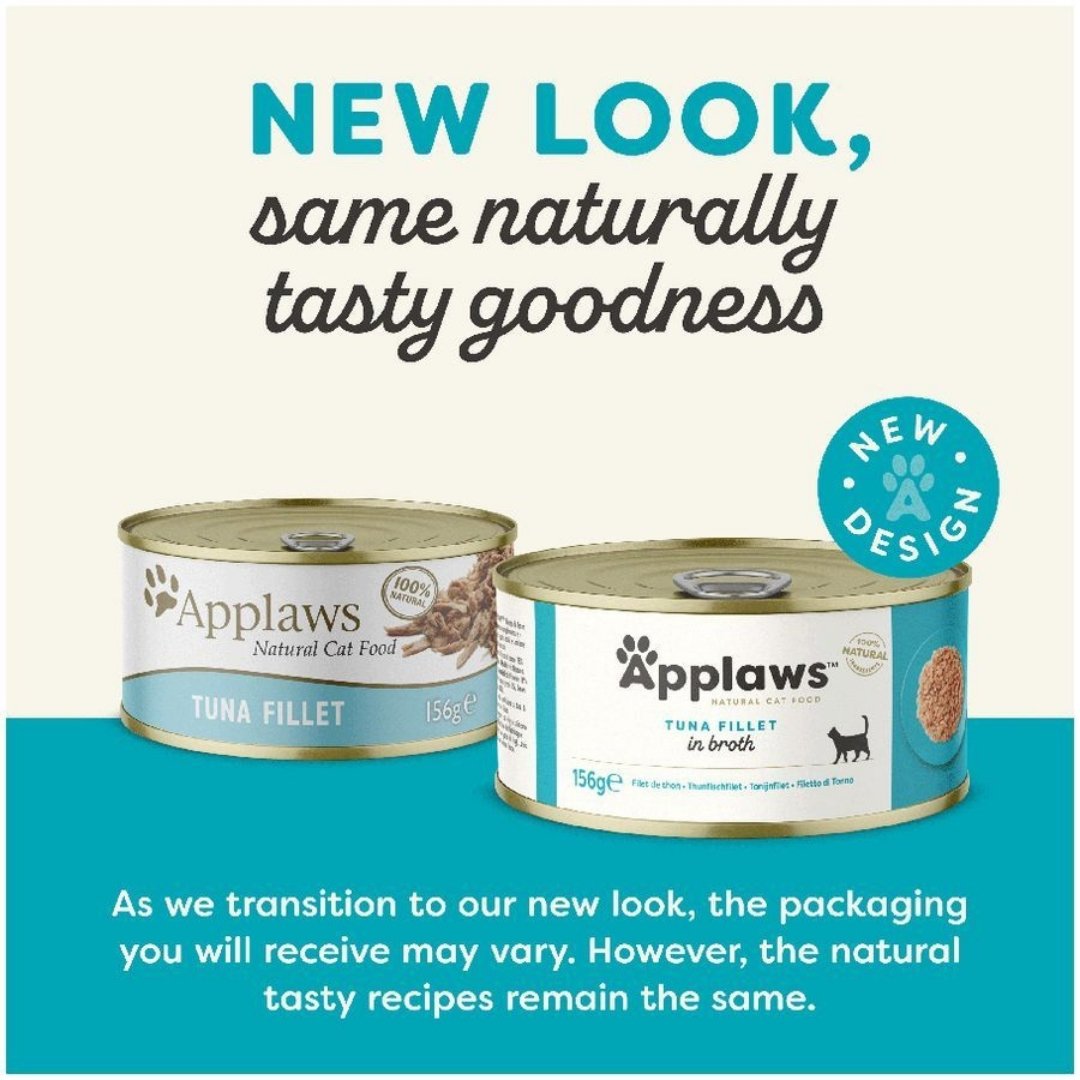 Applaws Tuna Fillet Adult Wet Cat Food 156g Tin - New Look