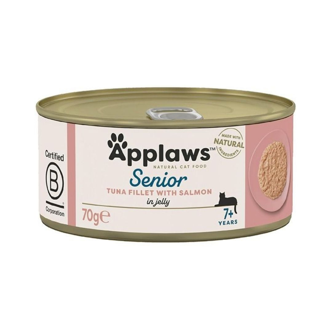 Applaws Senior Tuna with Salmon in Jelly Wet Cat Food – Natural, Omega-Rich Nutrition for Senior Cats
