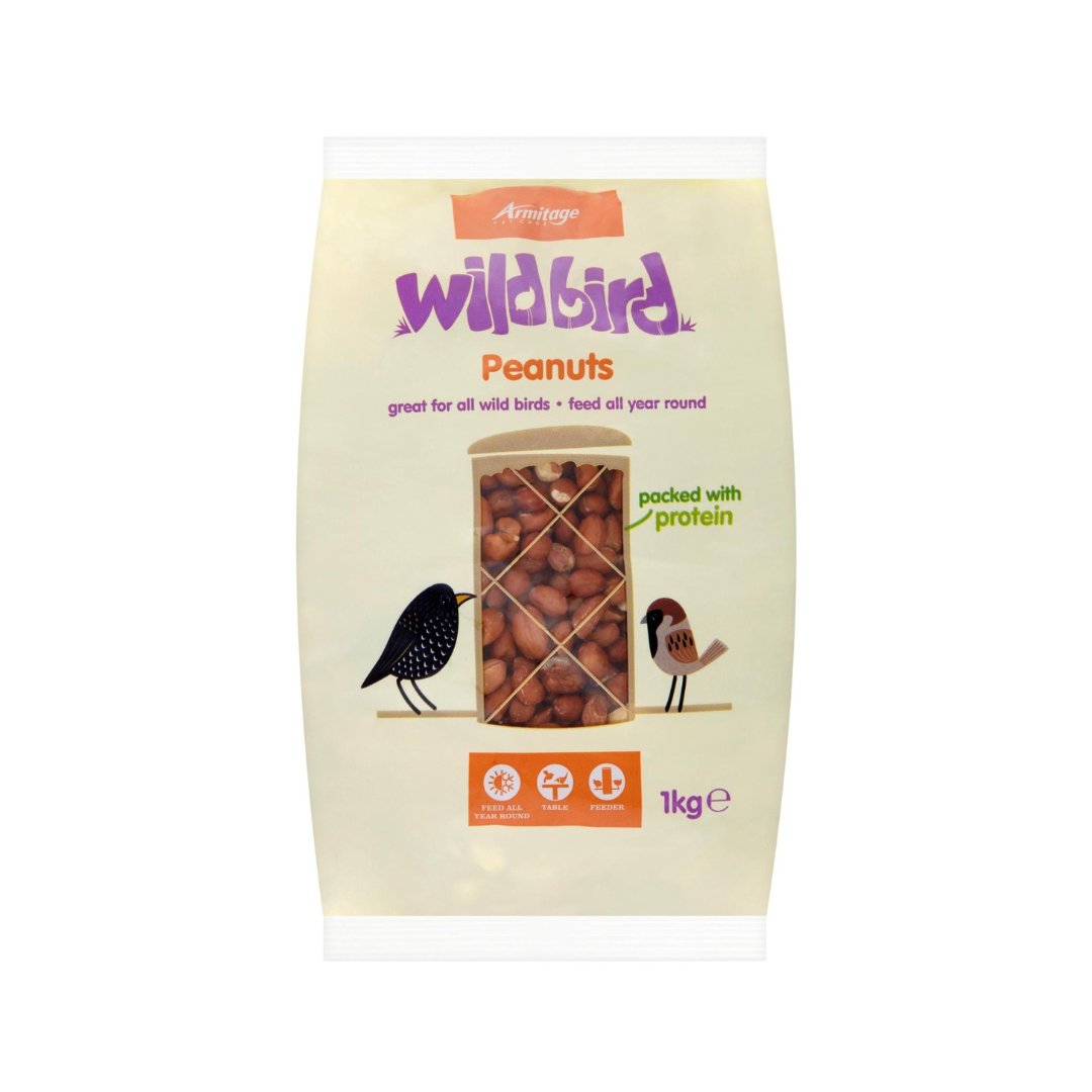 Armitage Peanut Bird Food is the perfect yearly feast for wild birds. These peanuts are packed with proteins, ensuring they receive all the nutrients needed to thrive 1kg.