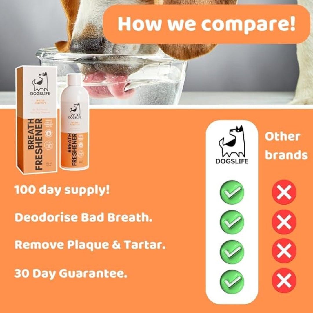 DogsLife Dog Breath Freshener Water Additive - How we Compare