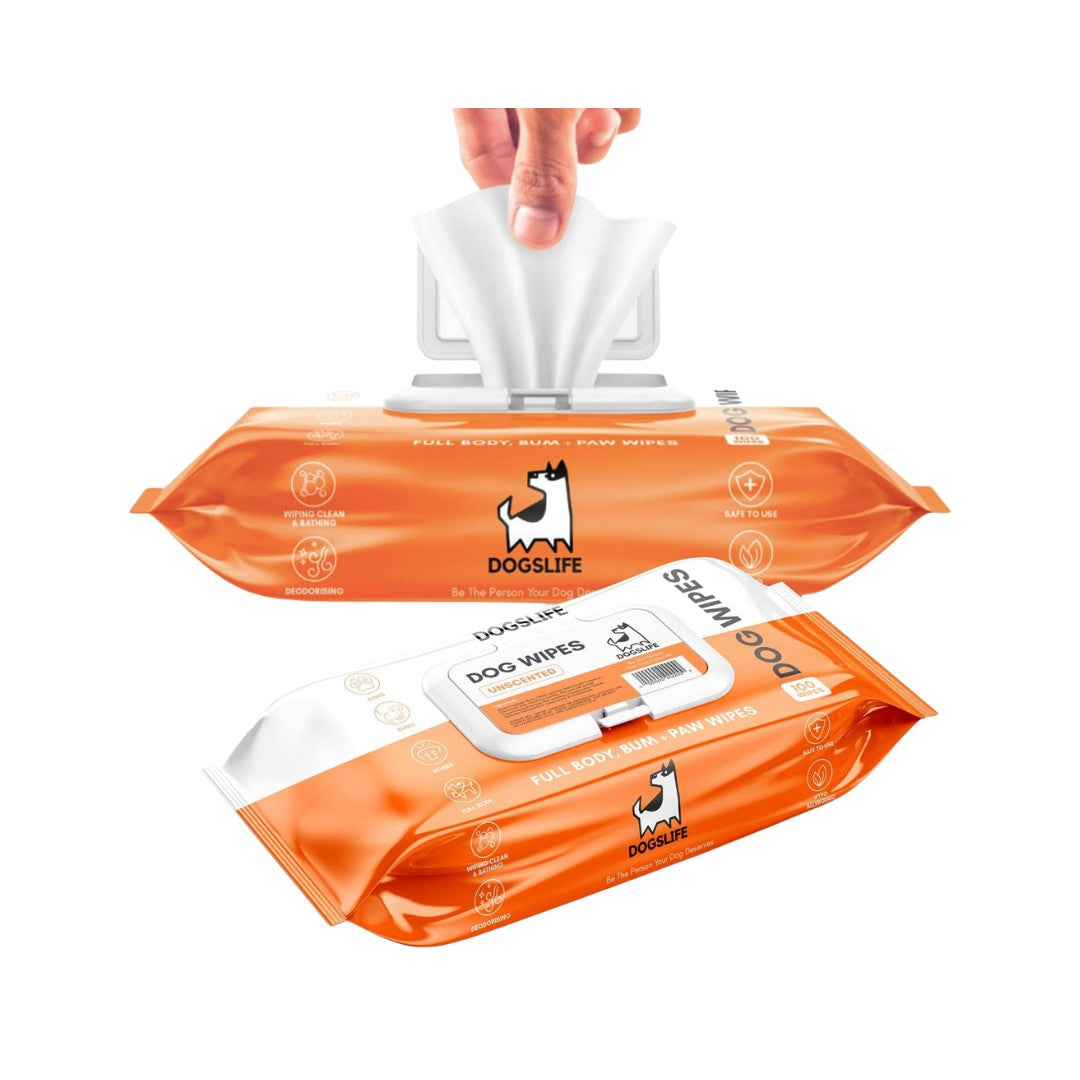 DogsLife Dog Unscented Grooming Wipes - Open Box