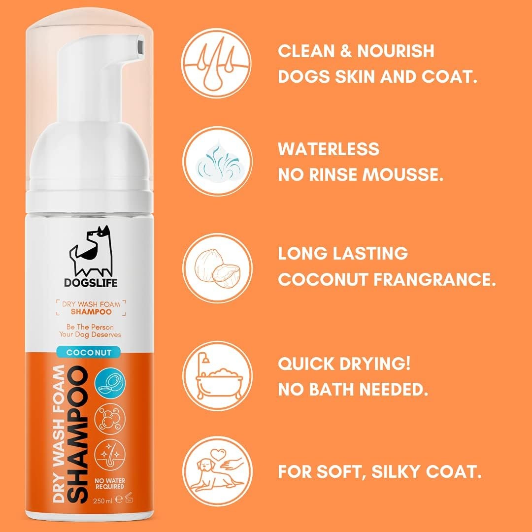 DogsLife Dry Wash Coconut Dog Shampoo - Benefits