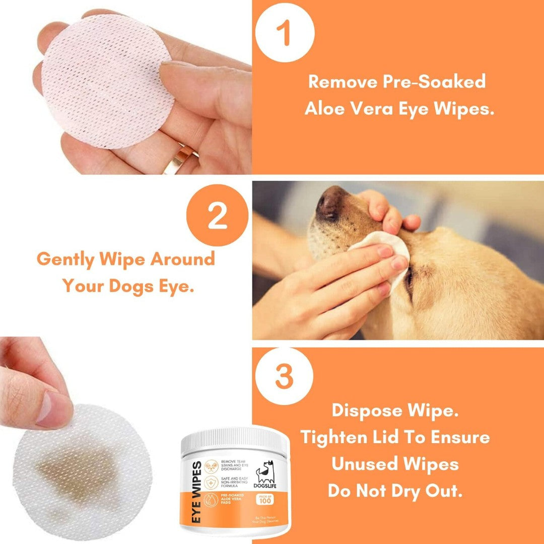 DogsLife Dog Eye Wipes Aloe Vera - How To Clean your Dog Eye