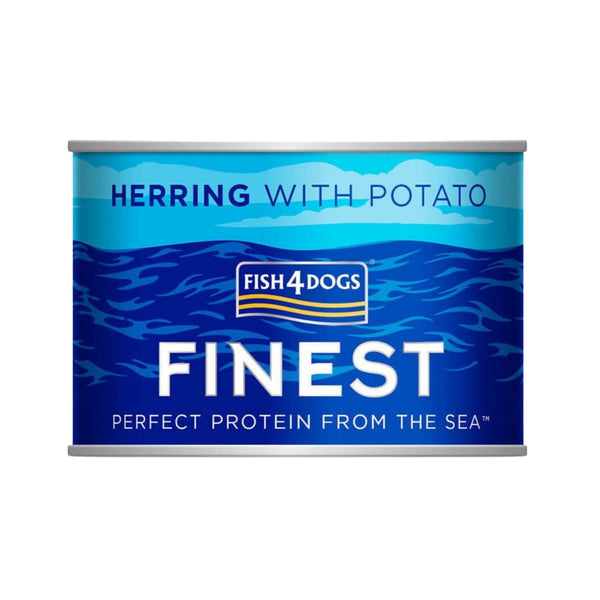 Fish4Dogs Herring Complete Dog Wet Food - Premium Norwegian Herring and Potato Formula - Front Tin