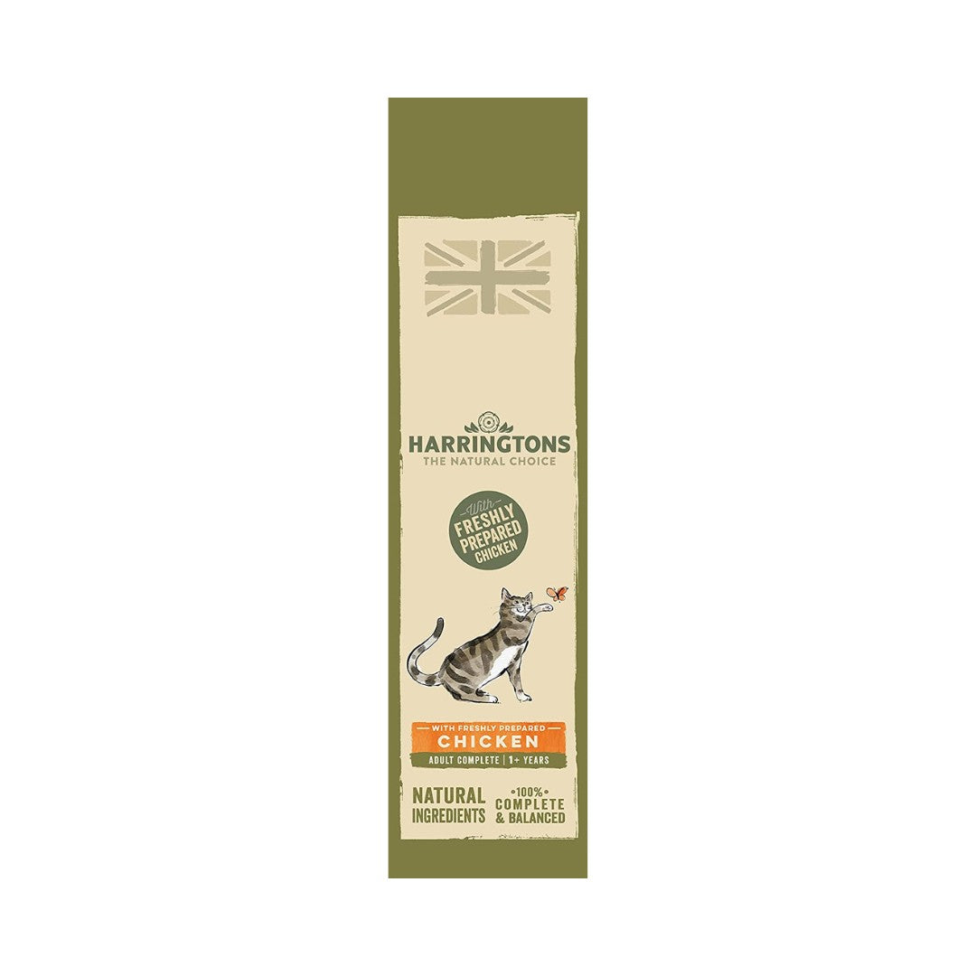Harringtons Complete Chicken Adult Dry Cat Food is specially formulated for cats aged 8 weeks and above Side Bag.