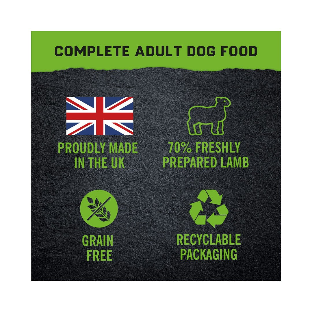 Harringtons Just 6 lamb with vegetables in a delicious gravy, is a complete dog food that includes six ingredients for optimal taste, nutrition, and digestion Made in The UK.