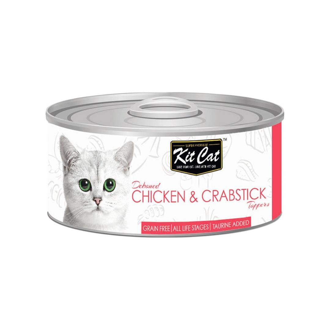 Kit Cat Chicken & Crabstick Cat Wet Food - Premium Grain-Free Nutrition, 80g
