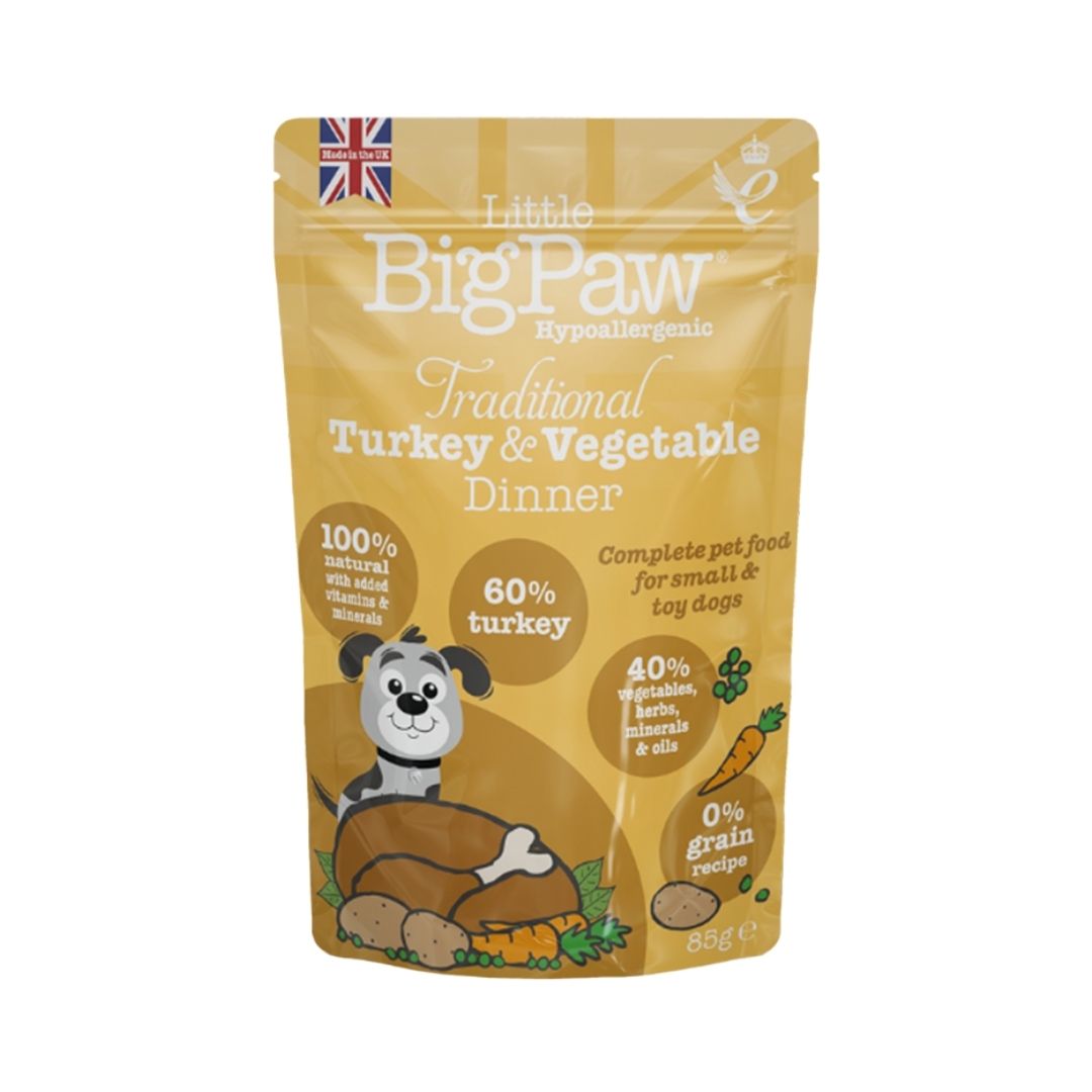 Little Big Paw Turkey & Vegetable Dinner Wet Dog Food – Grain-Free, High-Quality Nutrition for Small Dogs.