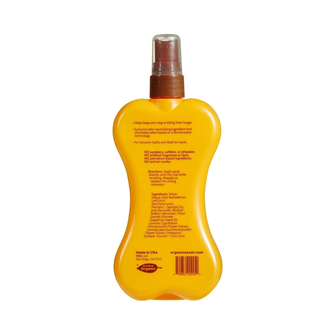 Organic Oscar Dog Deodorizing Spray Back Bottle