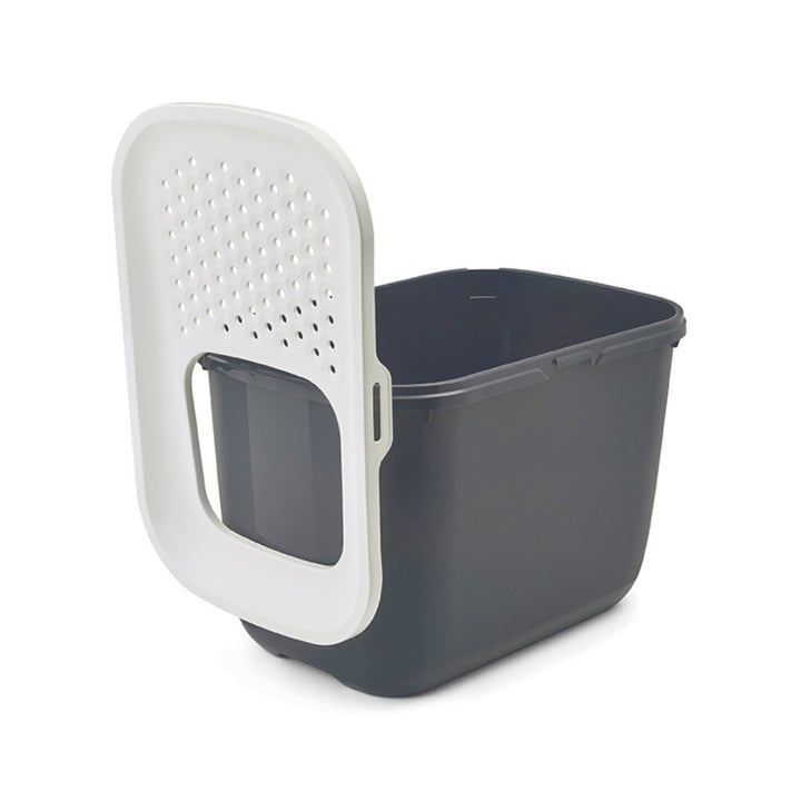 Savic Hop In Top Entry Cat Litter Box: Modern & Spacious Design - ANTHRACITE