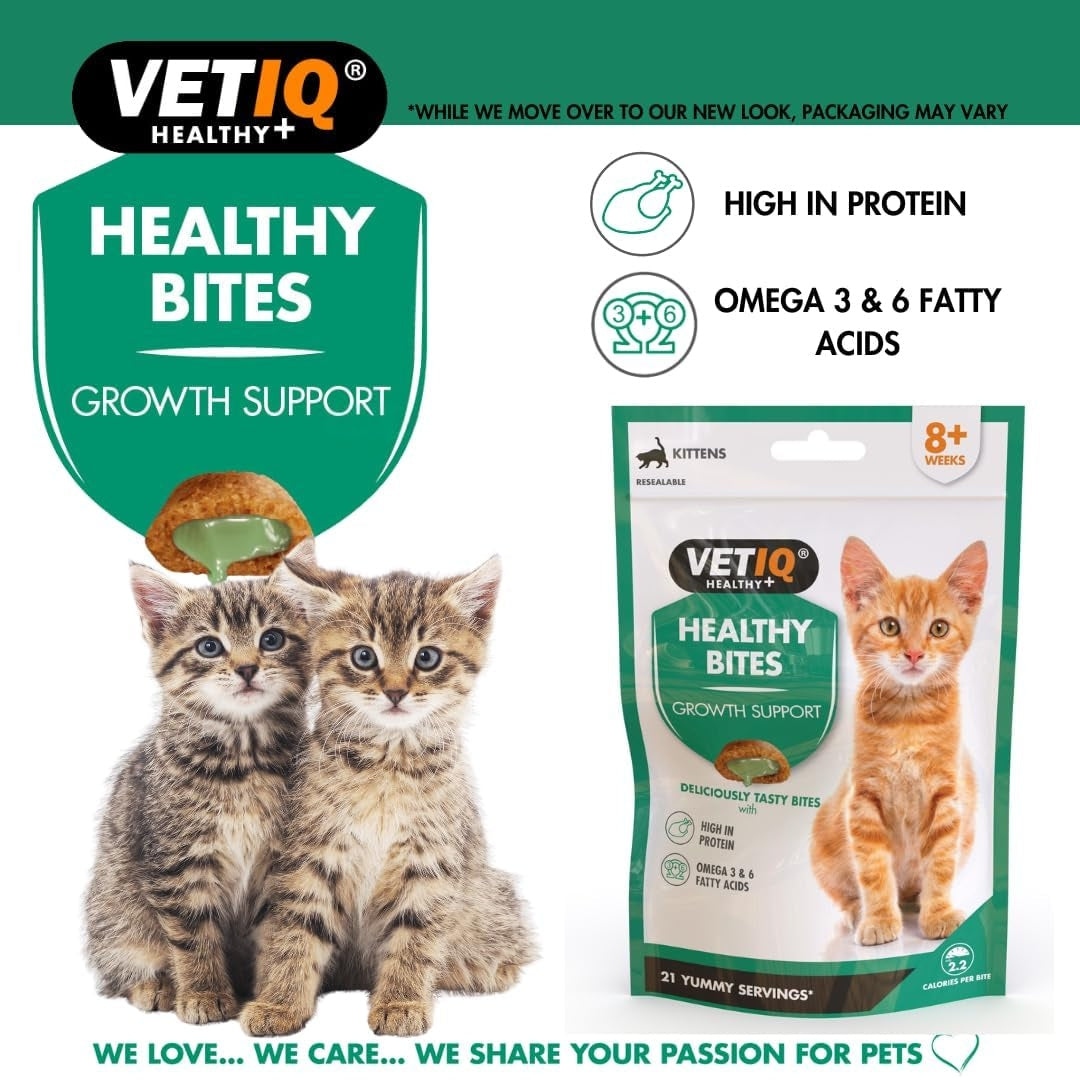 VetIQ Healthy Bites Growth Support Treats for Kittens - Nutritious and Delicious Cat Treats - Benefits
