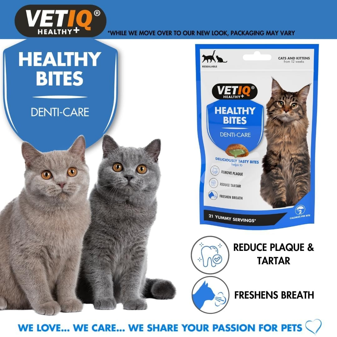 VetIQ Healthy Bites Denti-Care Treats for Cats - Benefits