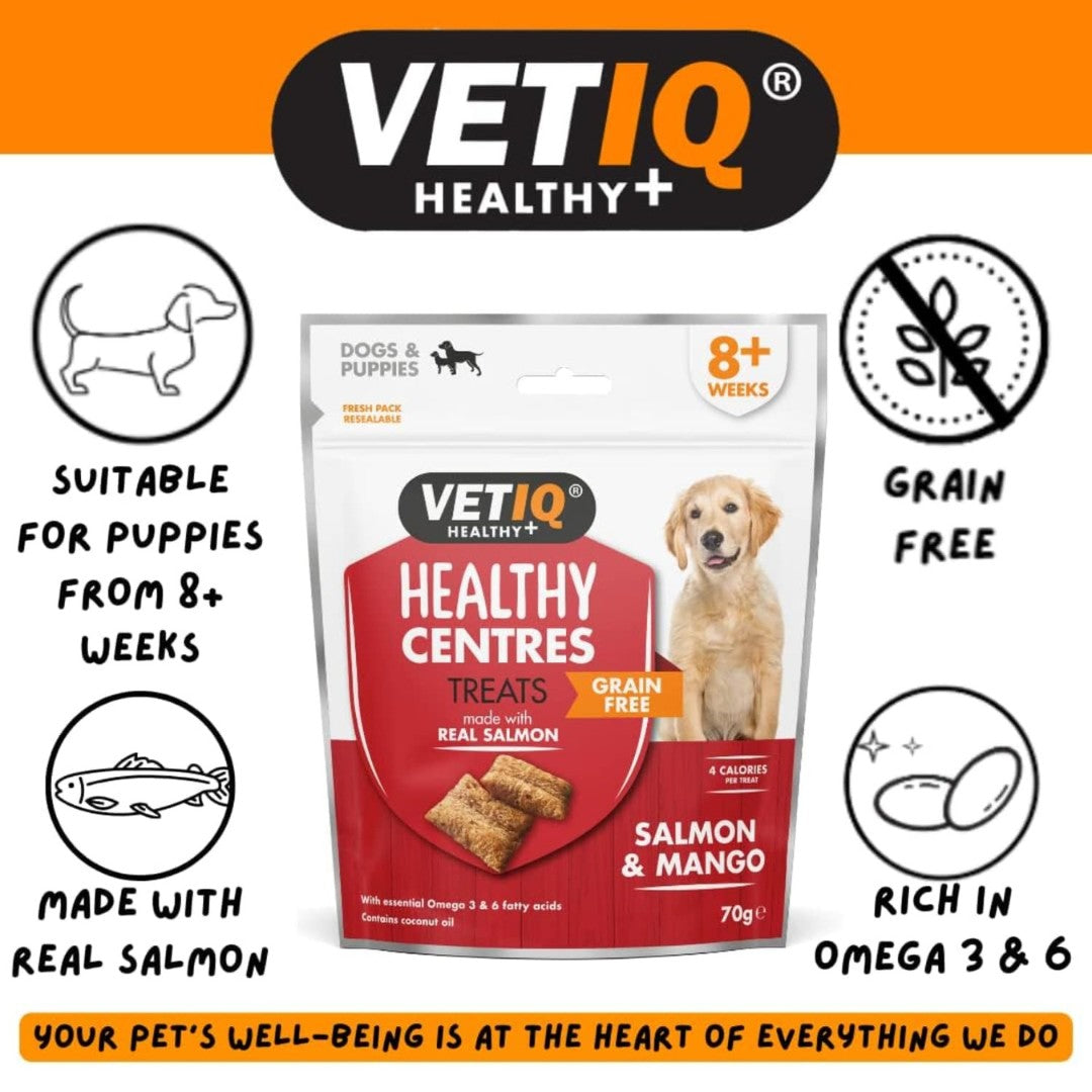 VetIQ Healthy Centres Salmon Mango Dog Treats - Treats Benefits