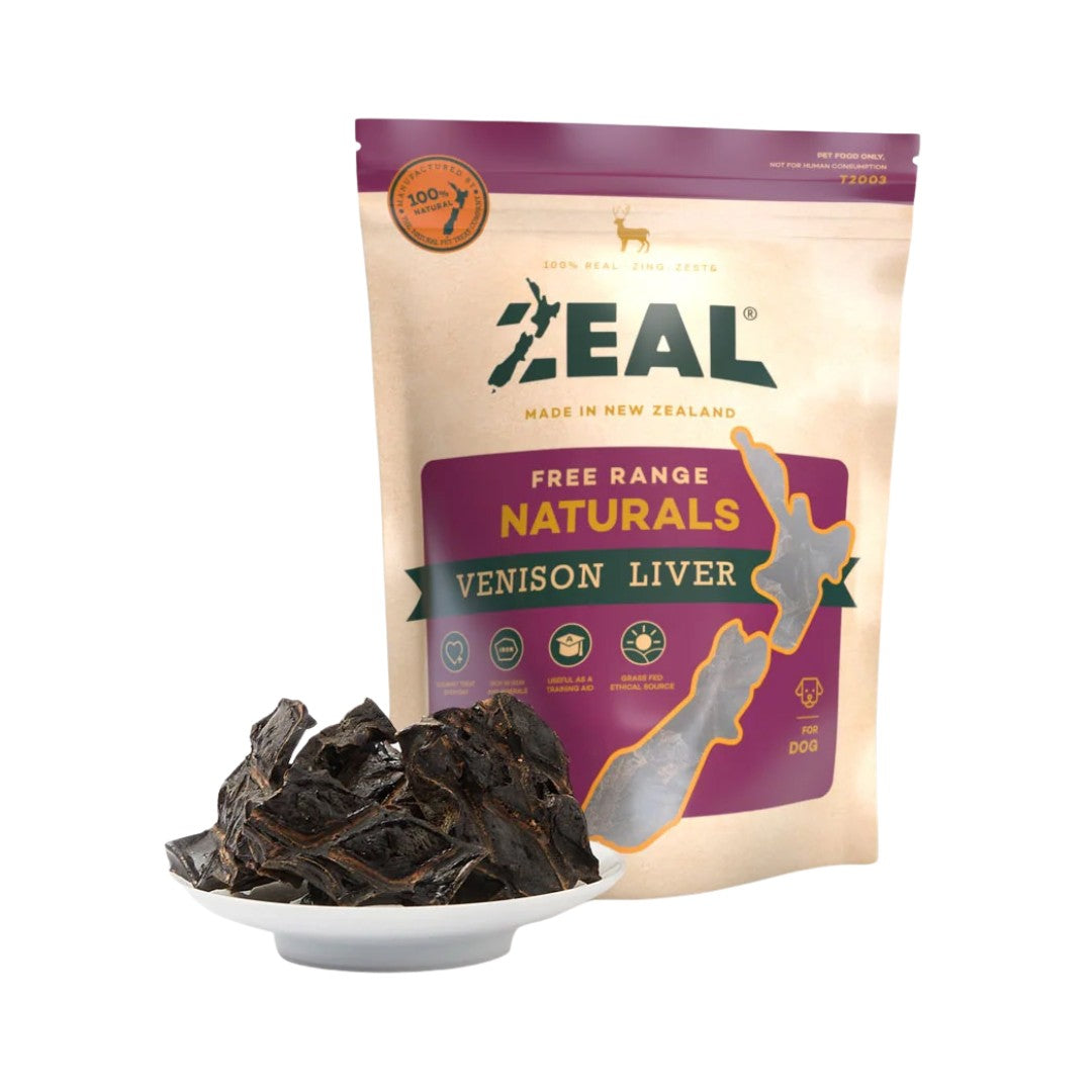 Zeal Venison Liver Dog Treats - front packaging