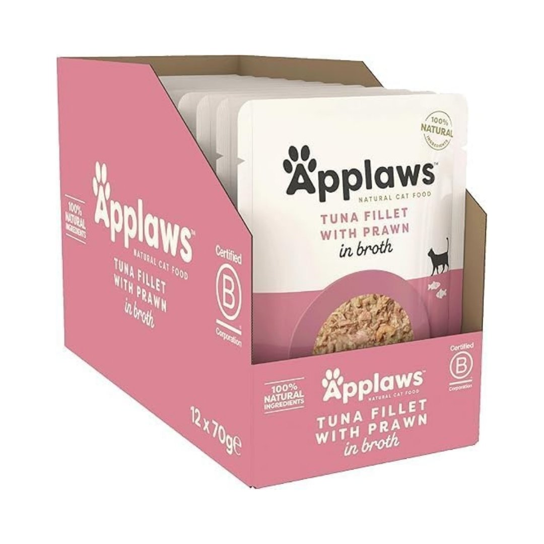 Applaws Tuna & Prawn Adult Wet Cat Food 70g Pouch - Full Box