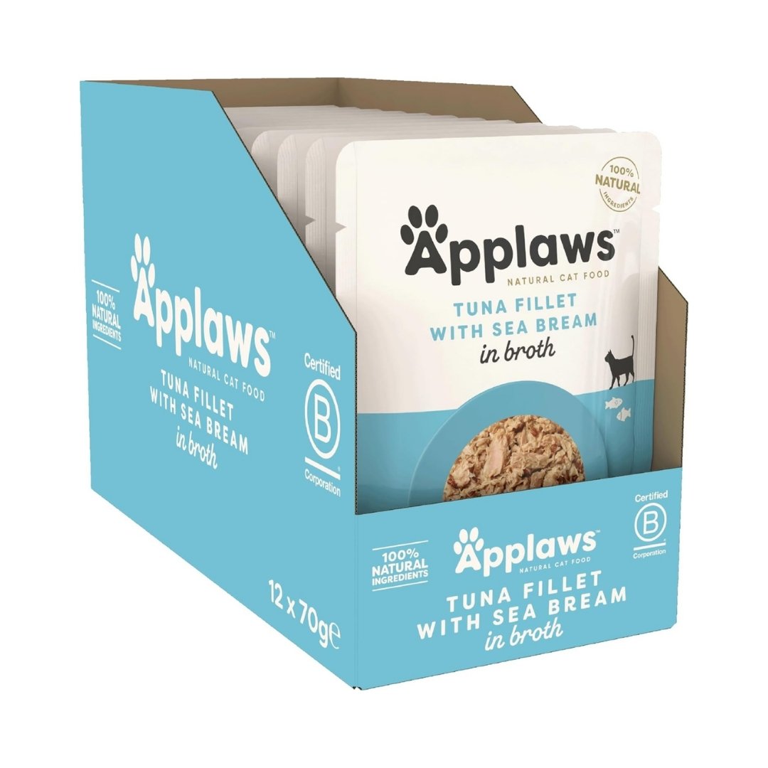 Applaws Tuna & Sea Bream Adult Wet Cat Food 70g Pouch - Box