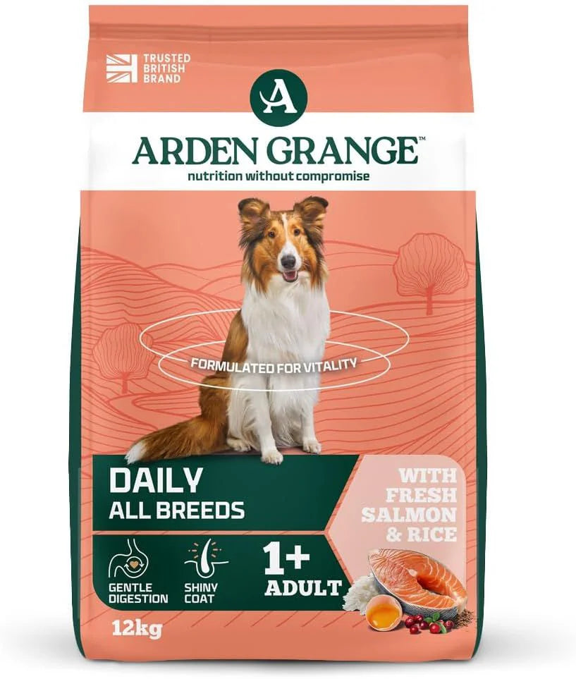 Arden Grange Daily All Breeds Adult Salmon & Rice Dry Dog Food - 12 kg