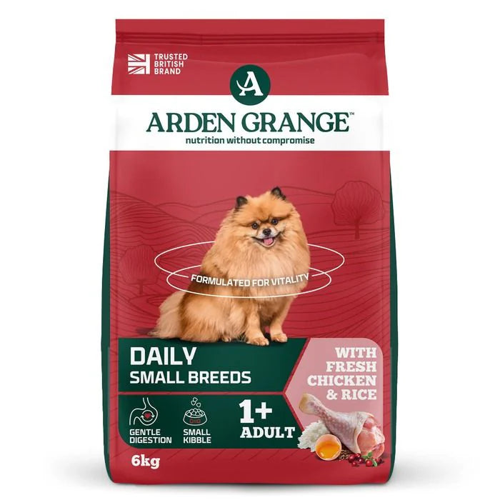 Arden Grange Daily Small Breeds Adult with Fresh Chicken & Rice Dry Dog Food - 6 kg
