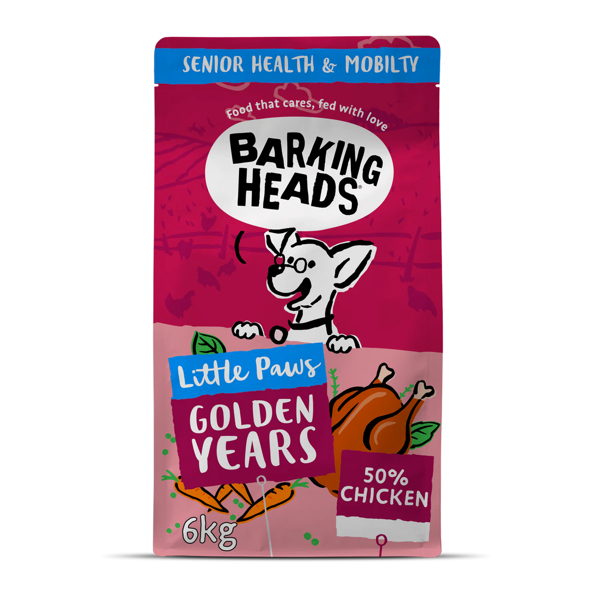 Barking Heads Little Paws Golden Years Chicken Dry Dog Food — 1.5 kg