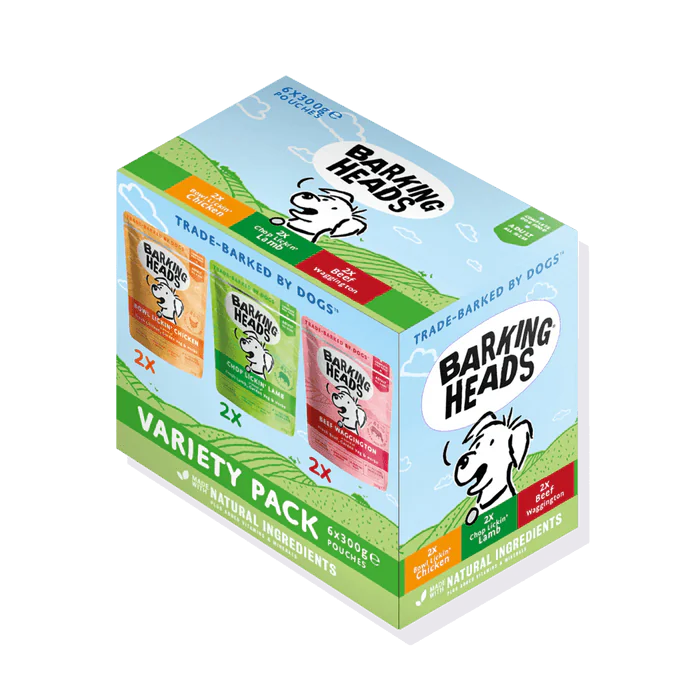 Barking Heads Variety Pack Adult Wet Dog Food 6 × 300 g Pouch — 6 × 300 g front packshot