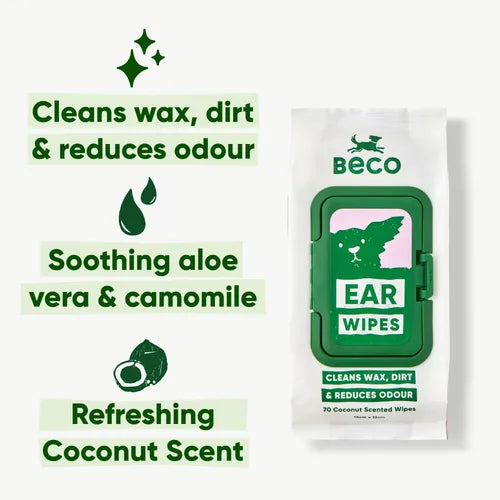 Beco Dog Ear Wipes 70 Coconut Scented Wipes 15 x 12cm by Beco – product detail 2