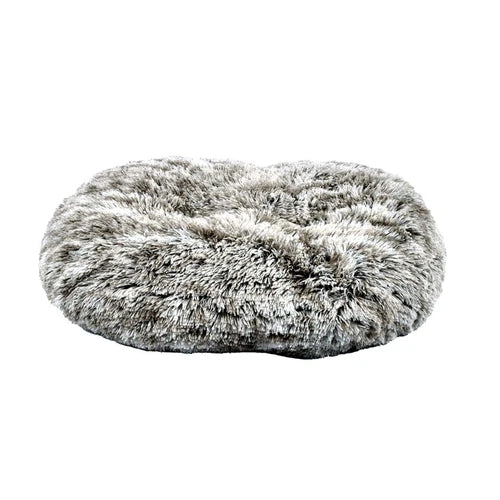 Bobby Oval Furry Cushion Bicolour - Black, 55 × 45 cm
