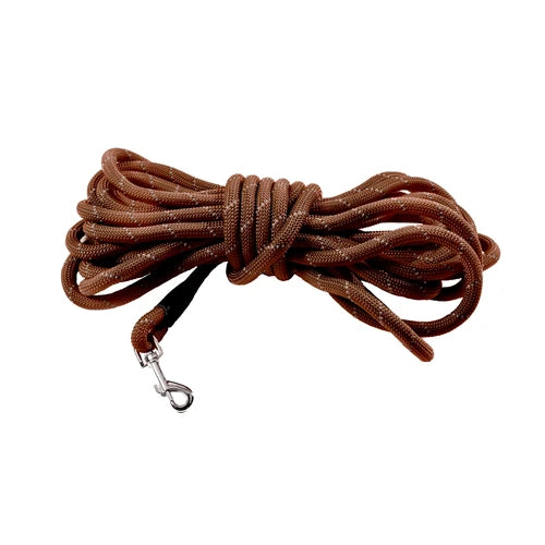 Bobby Walk Long Line Dog Leash - Brown, 10 M