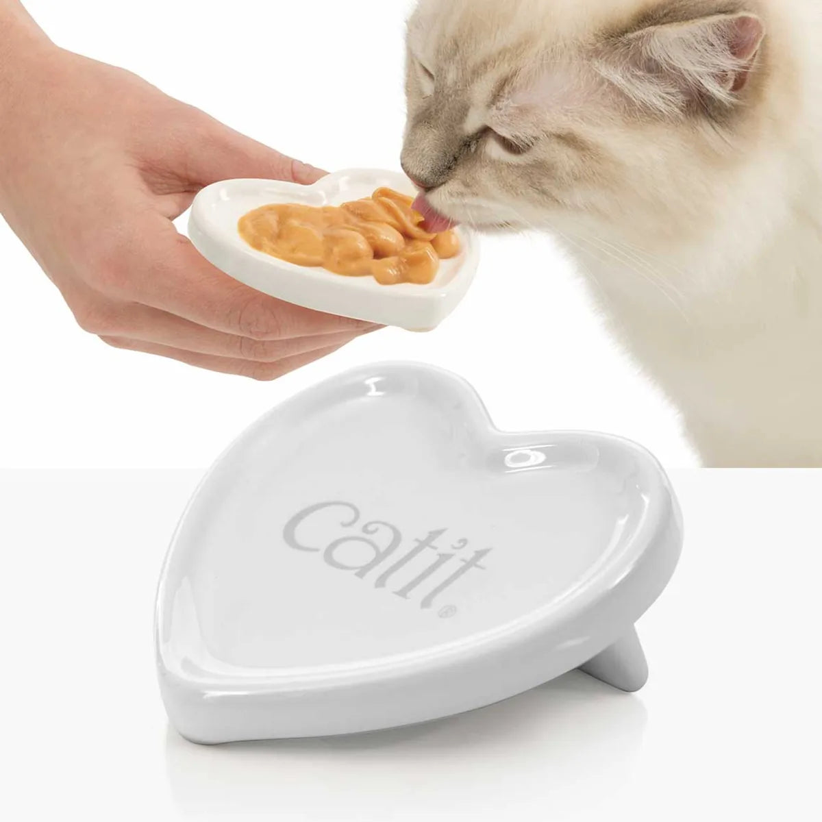 Catit Creamy Heart-shaped Dish – Dish main product image
