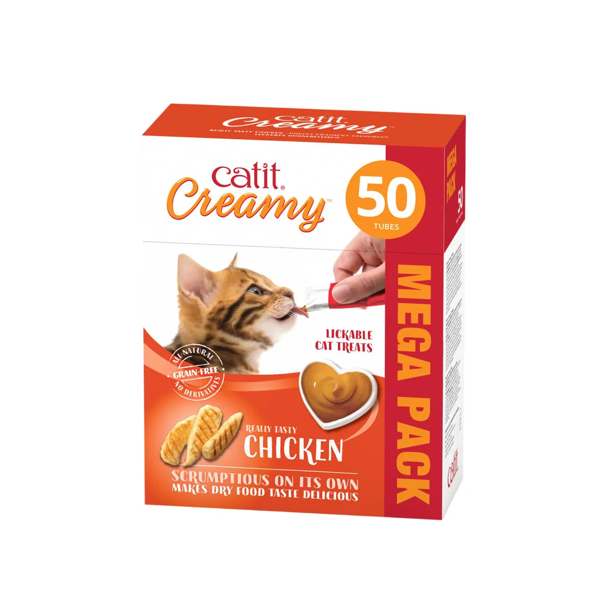 Catit Creamy Treats Mega Pack Chicken, 50 tubes/box – 50 tubes/box main product image
