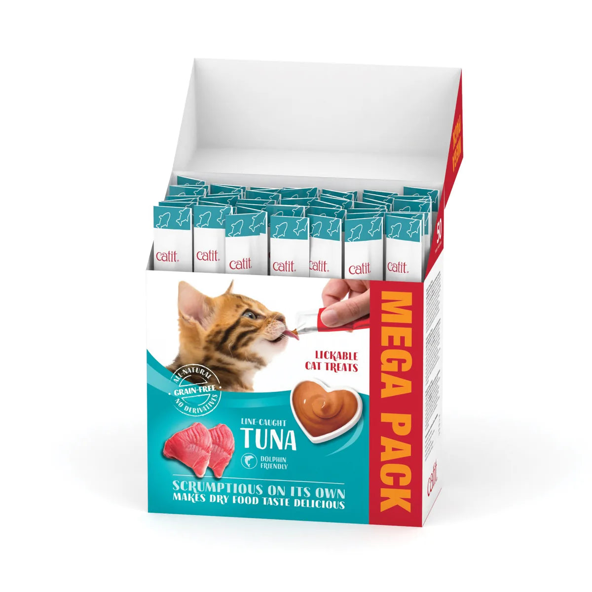 Catit Creamy Treats Mega Pack Tuna, 50 tubes/box – 50 tubes/box additional product view 1