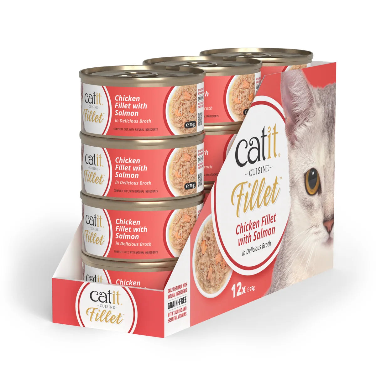 Catit Cuisine Chicken Fillet with Salmon, 12 x 75 g – 12 × 75 g main product image