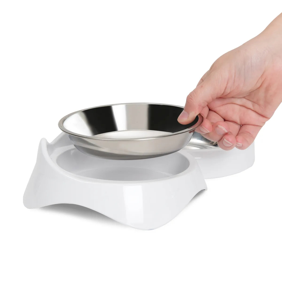 Catit Pixi Dual Feeding Dish White – White additional product view 3