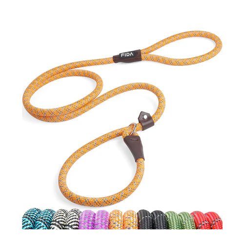 Fida Durable Slip Lead Training Leash – 1.8 m - Color Orange