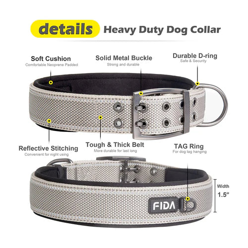 Fida Heavy Duty Reflective Dog Collar - product detail 2