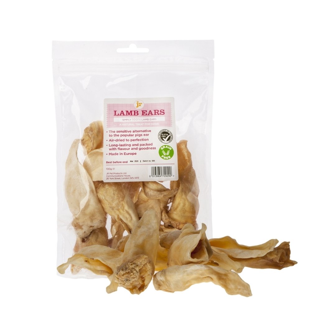 JR Pet Products Lamb Ears Dog Chew Treats 100g