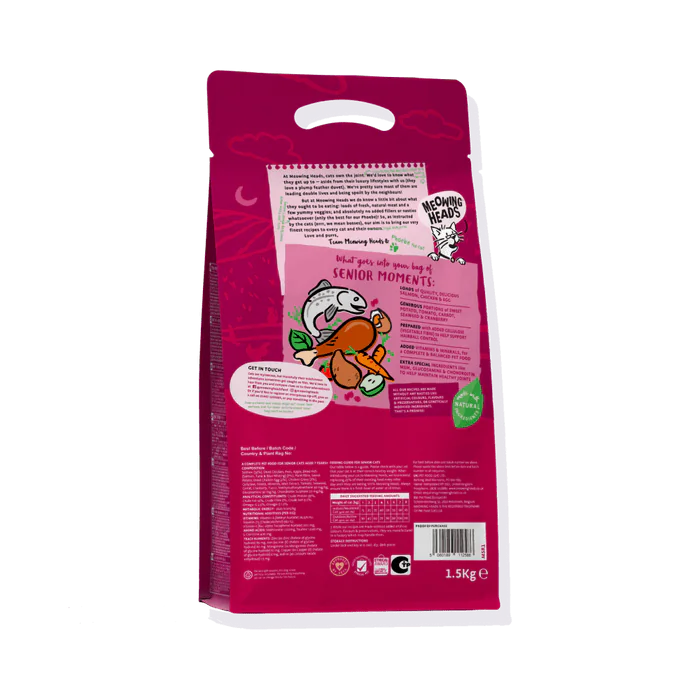Meowing Heads Senior Moments Senior Dry Cat Food — 1.5 kg product view
