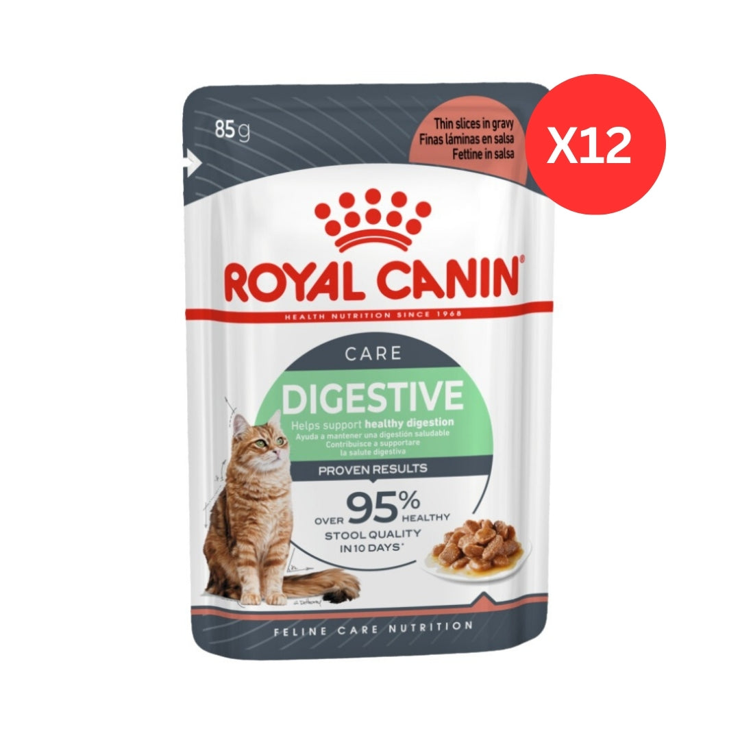 Royal Canin Feline Care Nutrition Digestive Care in Gravy Wet Cat Food Pouches 12 x 85 g