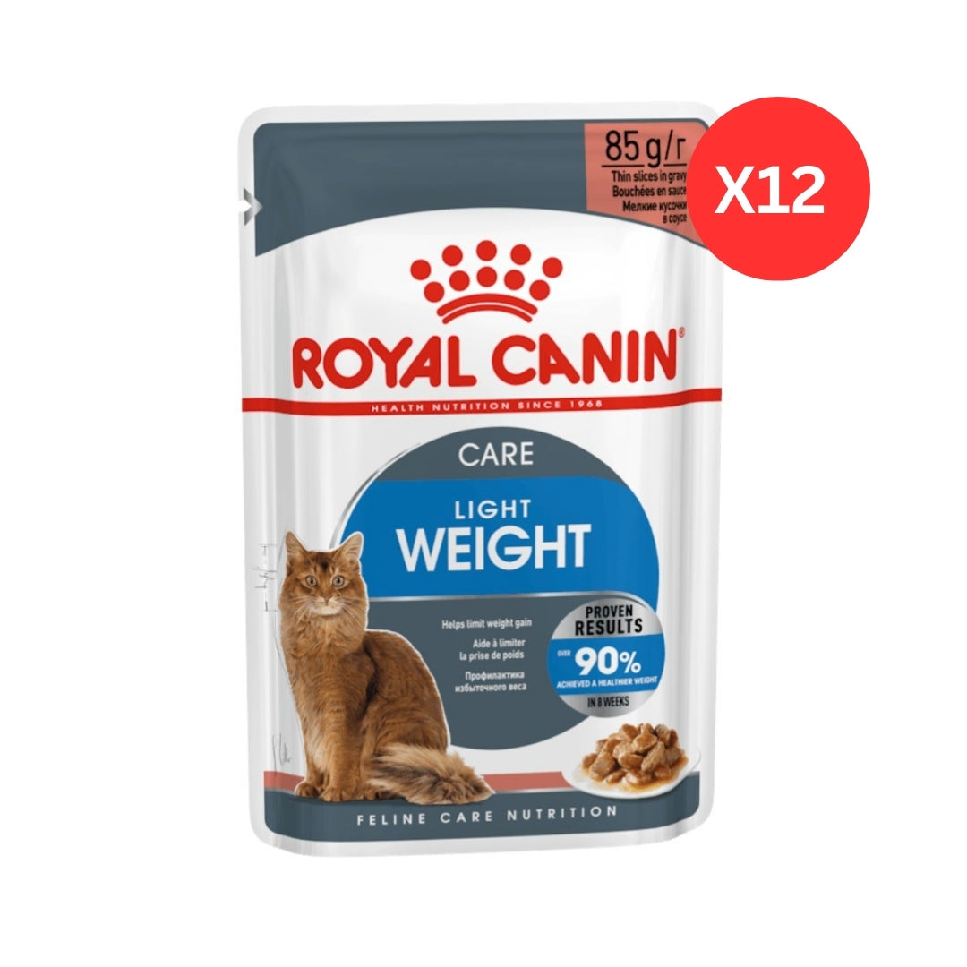 Royal Canin Feline Care Nutrition Light Weight Care in Gravy Wet Cat Food Pouches 12 x 85 g