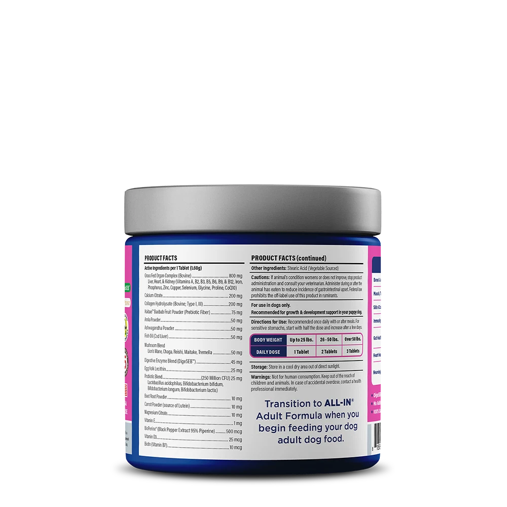 Vetericyn ALL-IN 1 Multifunctional Dog Supplement — label and product information