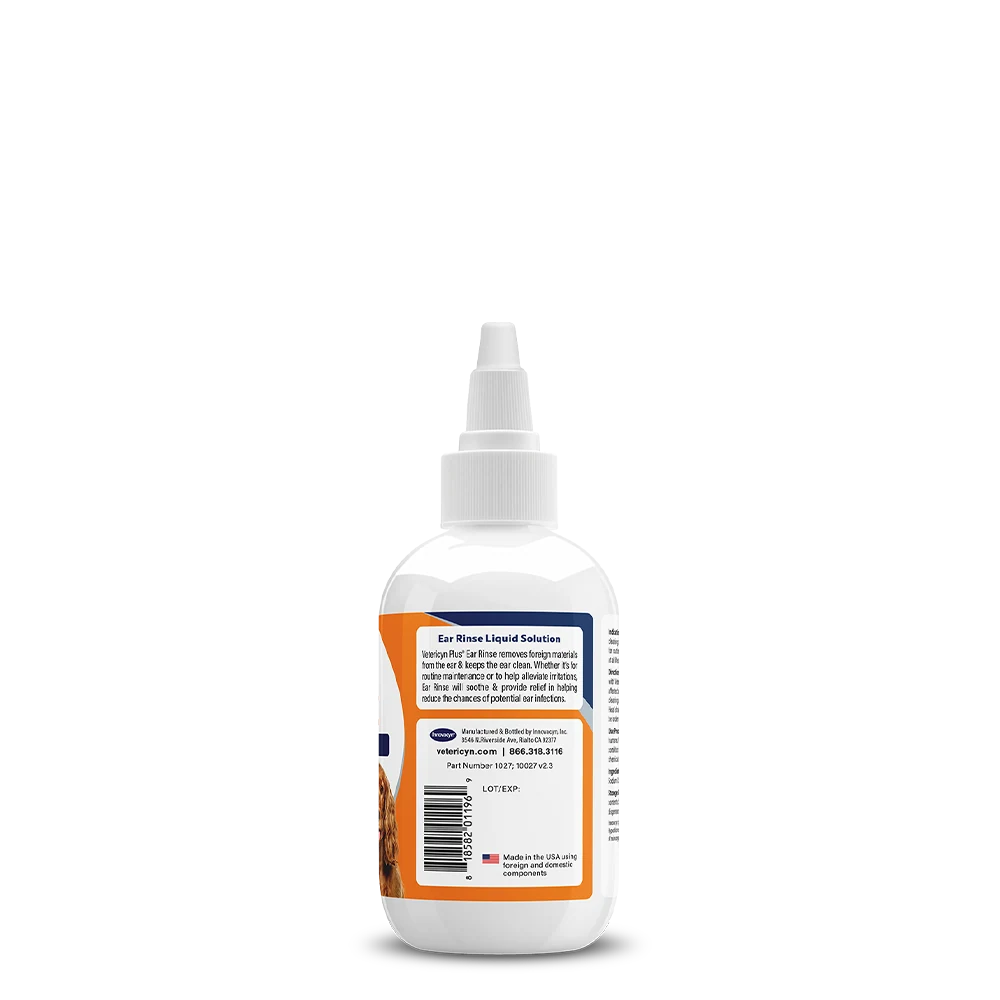 Vetericyn Plus All Animal Antimicrobial Ear Rinse — label and product information