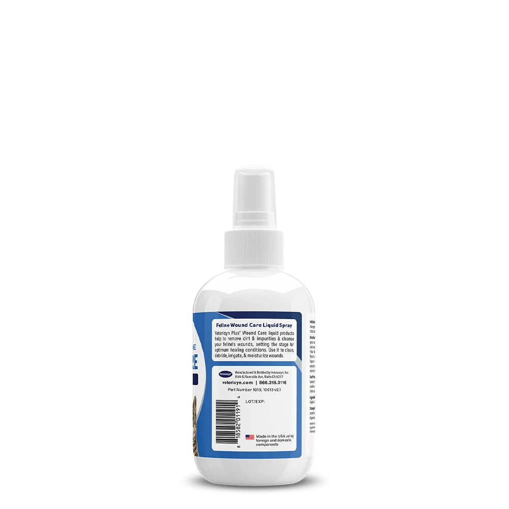 Vetericyn Plus Feline Antimicrobial Wound Care Spray — label and product information