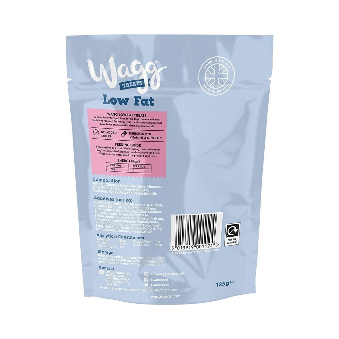 Wagg Low Fat Turkey & Rice Meaty Bites Oven Baked Dog Treats 125g