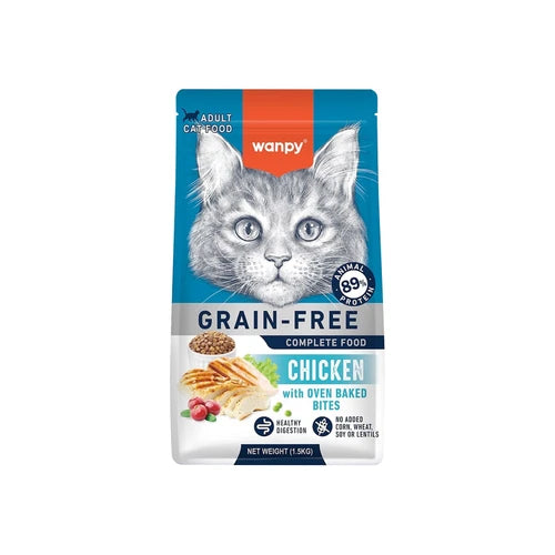 Wanpy Grain Free Complete Food for Adult Cat - Chicken Recipe - 1.5 kg