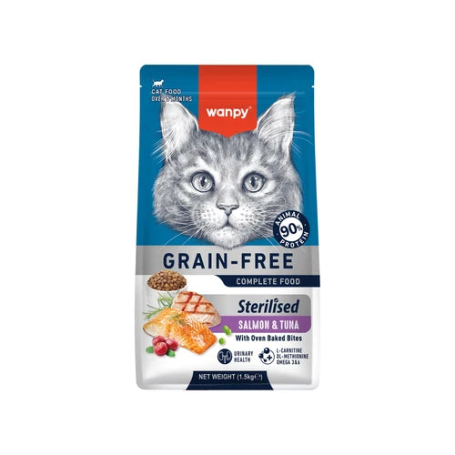 Wanpy Grain Free Sterilized Cat Food - Salmon & Tuna Recipe - 1.5 kg