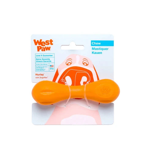 West Paw Hurley Dog Bone - Extra Small, Tangerine